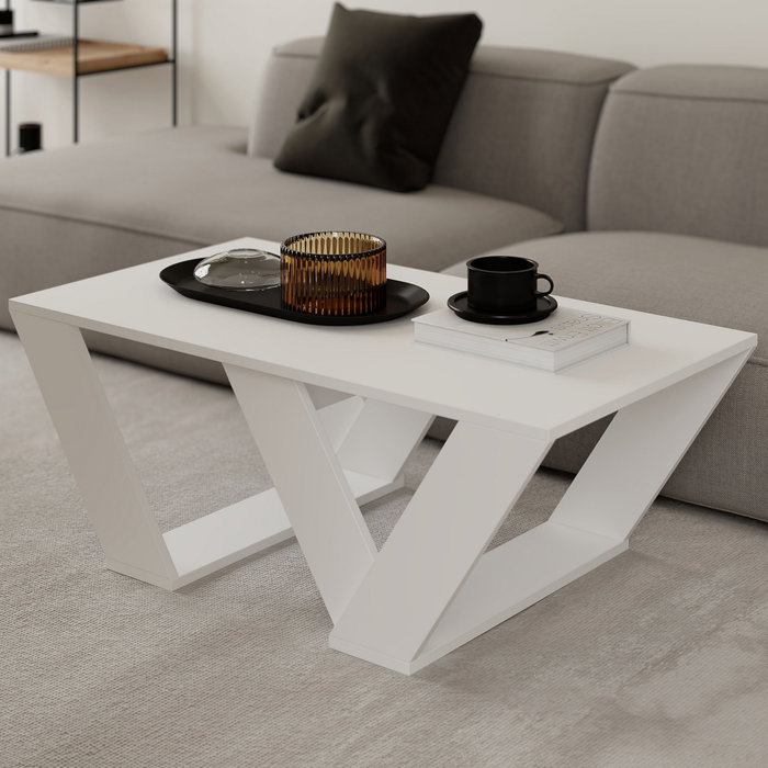 Hanah Home Pipra - Mesa de centro blanca